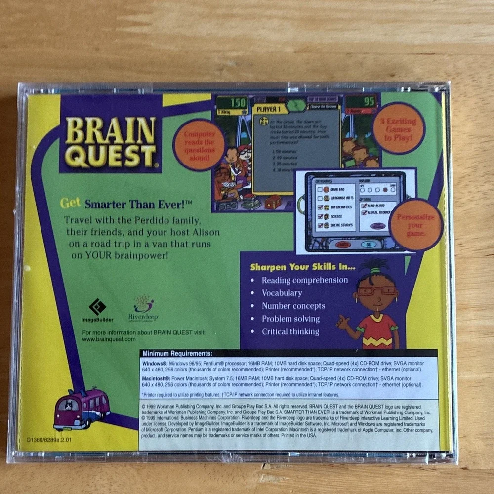 Riverdeep Brain Quest 3rd Grade Ages 8-9 Educational CD-ROM for Win 95/98 & Mac